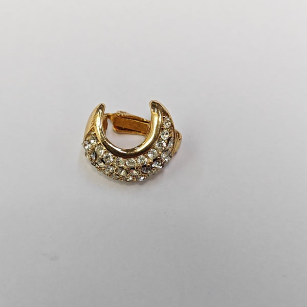 Twist Round Metal Gold Clip On Earrings