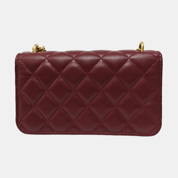 WOC Mini Quilted Lambskin Red
