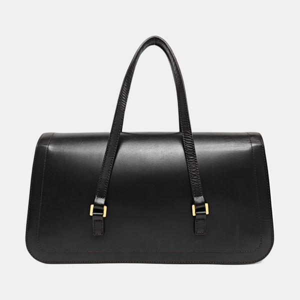 Calfskin Top Handle Bag Black
