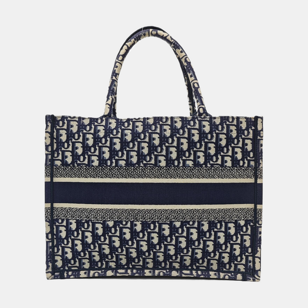 Book Tote Medium Oblique Canvas Blue