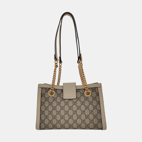 Padlock Small Monogram Coated Canvas Beige