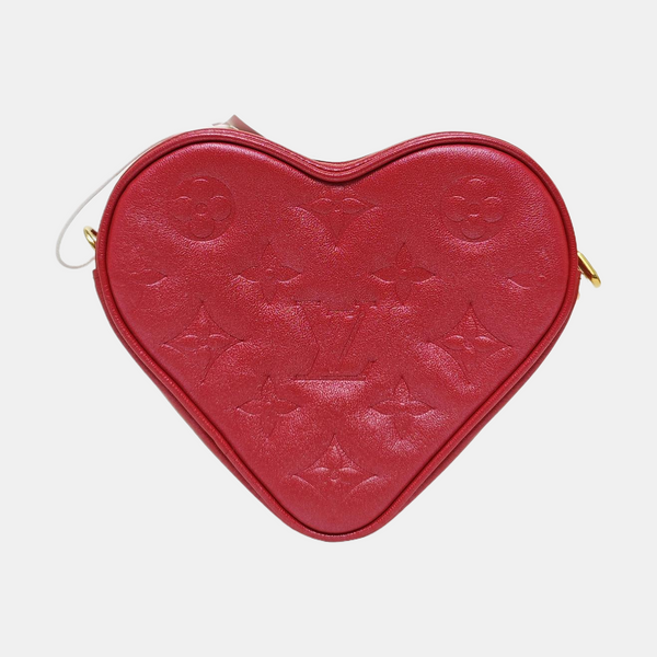 Monogram Calfskin Shoulder Bag Red