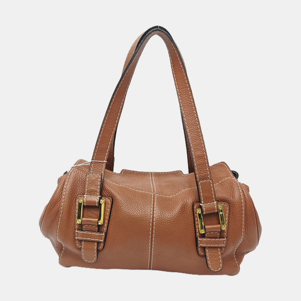 Calfskin Top Handle Bag Brown