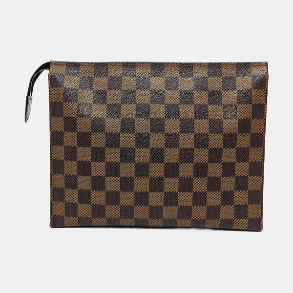 TOILET POCKET 26 Damier Ebene Coated Canvas Brown