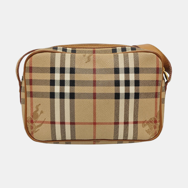 Coated Canvas Shoulder Bag Beige
