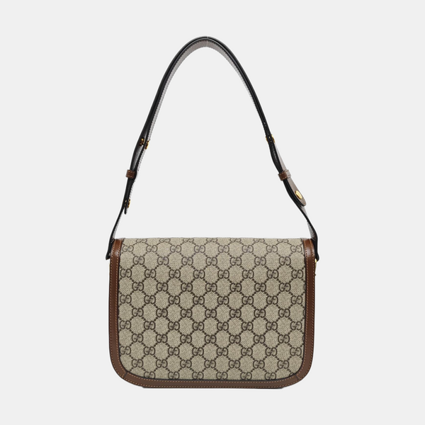 Horsebit 1955 Medium Monogram Coated Canvas Beige