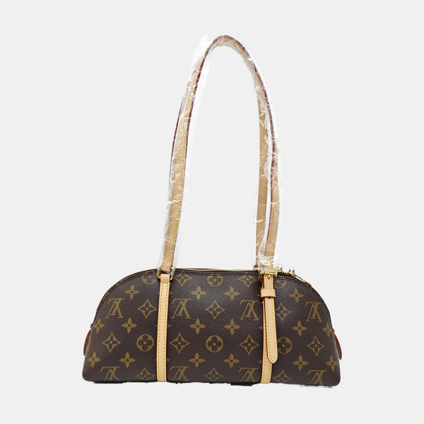 SQUIRE EAST WEST Monogram Coated Canvas Brown