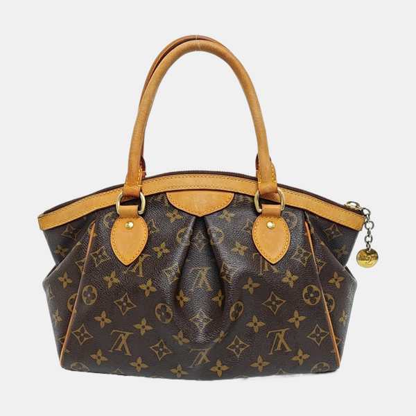 Monogram Coated Canvas Top Handle Bag Brown