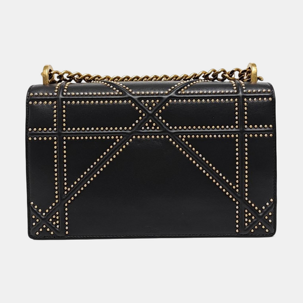 Diorama Medium Cannage Calfskin Black