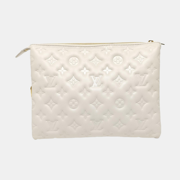 COUSSIN PM Monogram Calfskin White