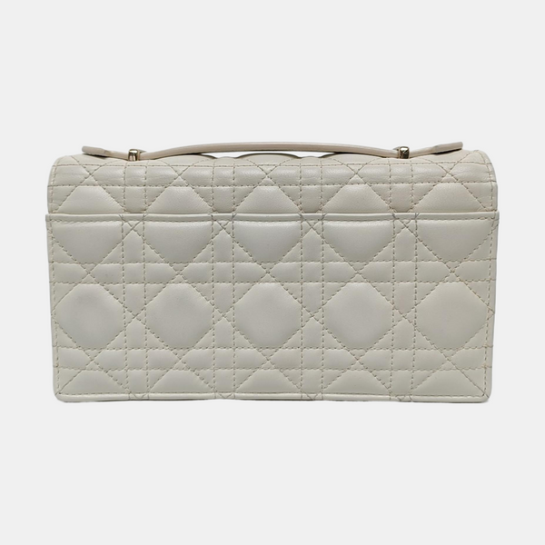 Authenticated pre-owned My Dior Mini Cannage Lambskin White - Shoulder Bag at Looply