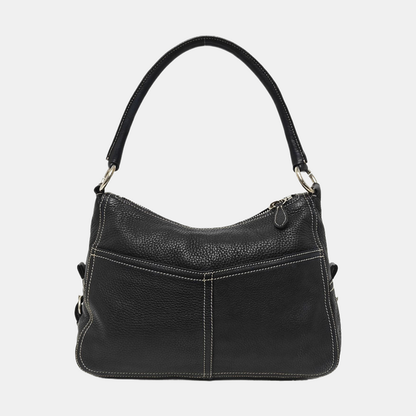 Leather Top Handle Bag Black