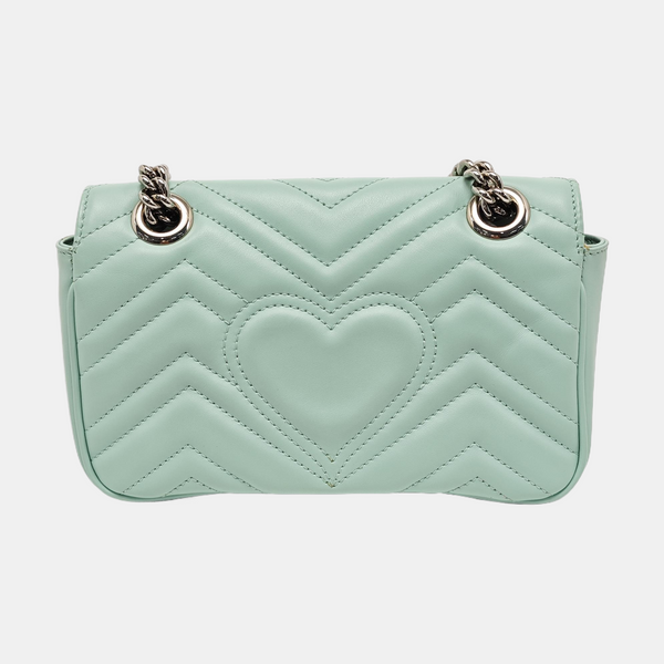 GG Marmont Small Quilted Calfskin Green