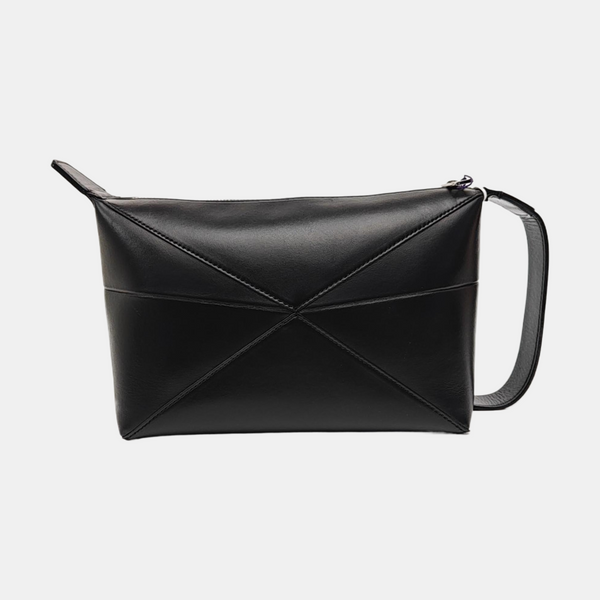 Puzzle Fold Small Quilted Calfskin Black