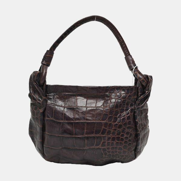 Calfskin Top Handle Bag Brown