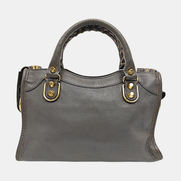 Classic Metallic Edge City Mini Lambskin Gray