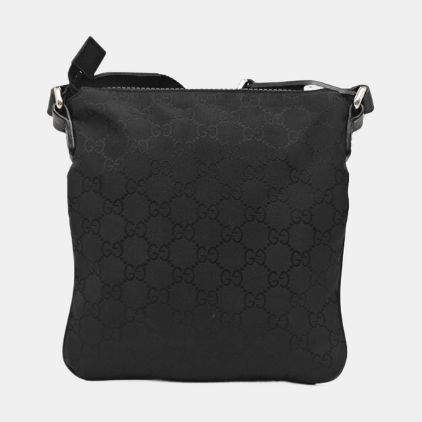 Monogram Nylon Shoulder Bag Black