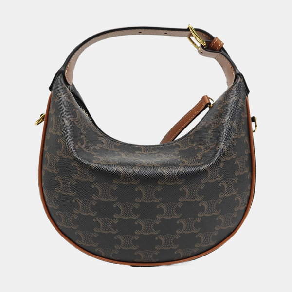 Coated Canvas Shoulder Bag Brown