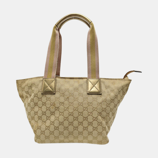 Monogram Canvas Tote Bag Beige