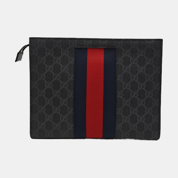 GG Supreme Monogram Coated Canvas Gray