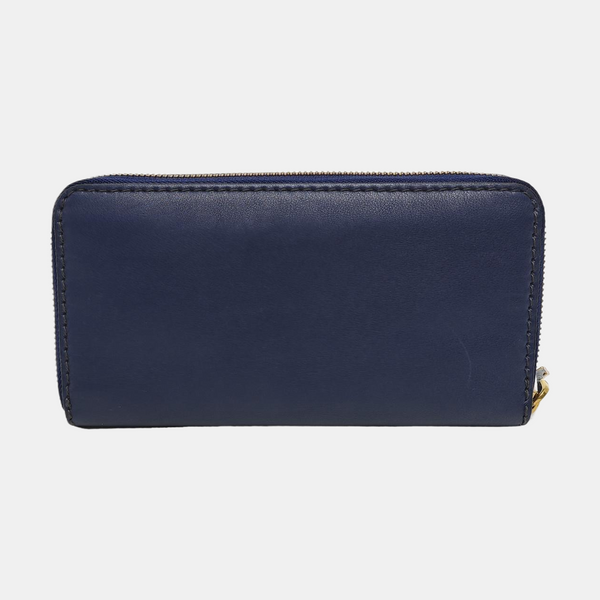 J'adior Calfskin Blue Wallet