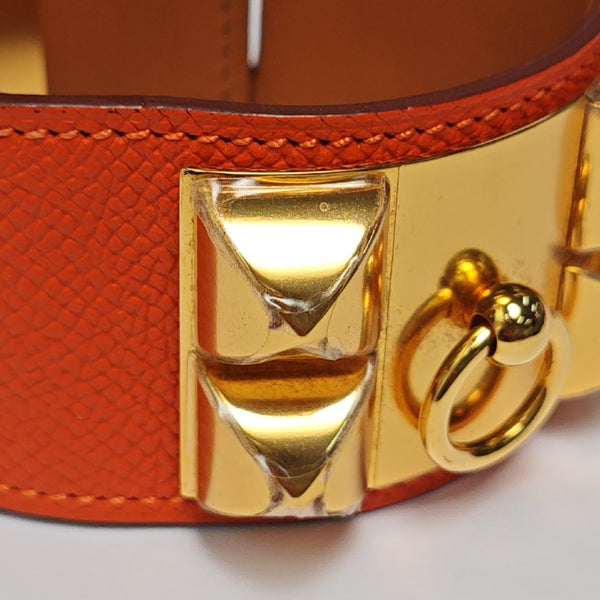 Pulsera Collier De Chien de cuero naranja