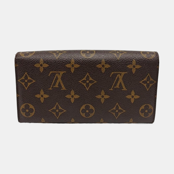 PORTE MONNAIE Monogram Coated Canvas Brown Wallet
