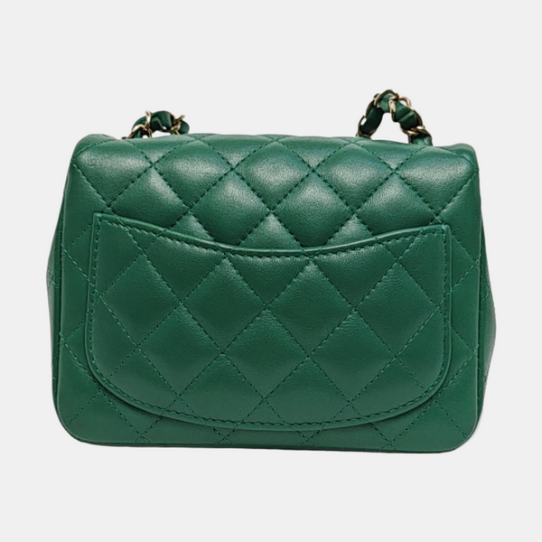 CLASSIC FLAP Mini Quilted Lambskin Green