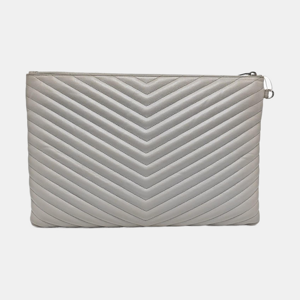 MATELASSE Chevron Calfskin Gray