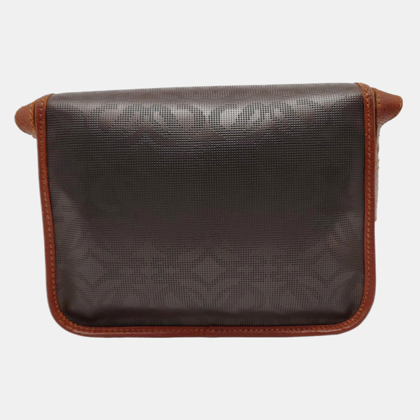 Coated Canvas Crossbody Bag Brown