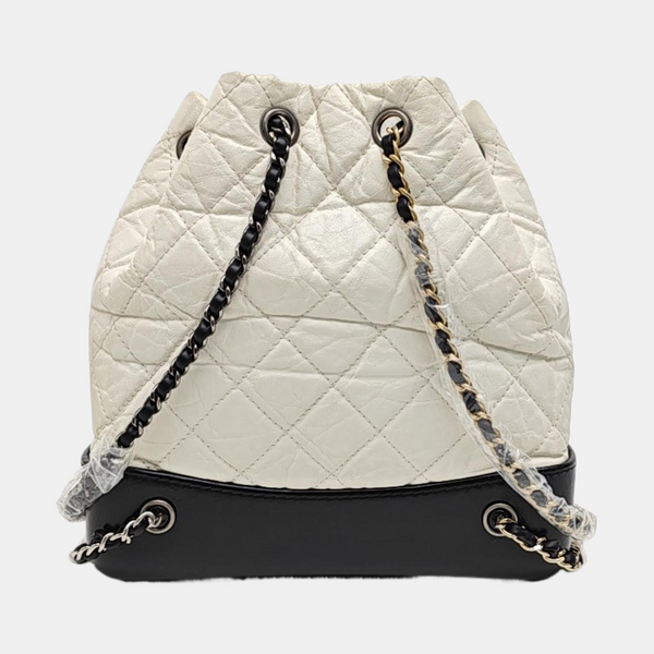 GABRIELLE Small Quilted Calfskin White