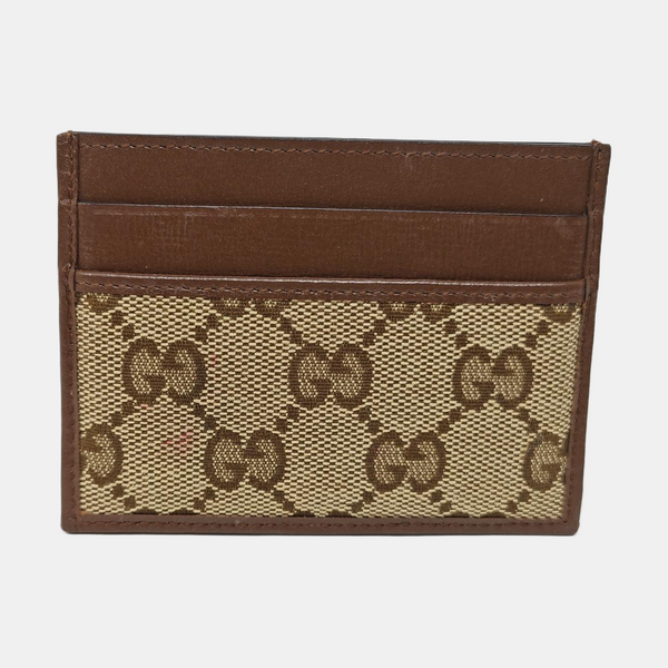The Hacker Project Monogram Canvas Beige Card Holder
