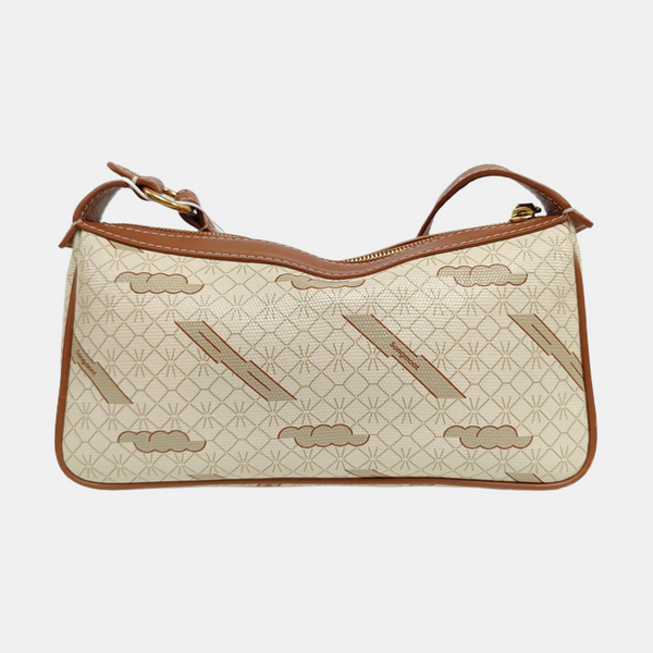 Coated Canvas Shoulder Bag Beige