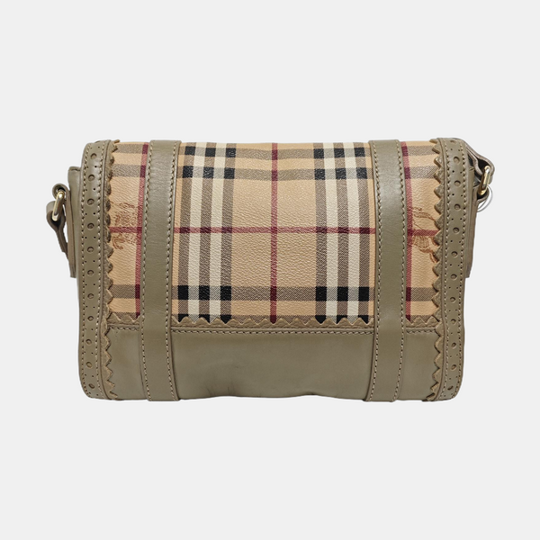 Coated Canvas Shoulder Bag Beige