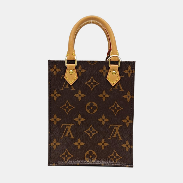 SAC PLAT Mini Monogram Coated Canvas Brown