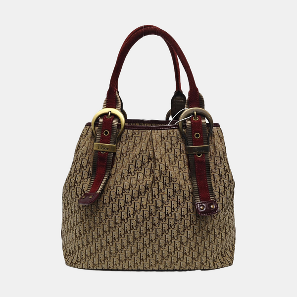 Oblique Canvas Tote Bag Beige