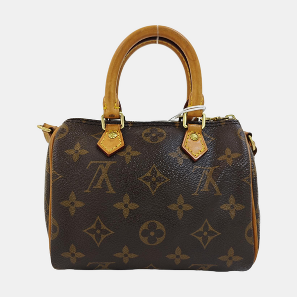 SPEEDY Nano Monogram Coated Canvas Brown