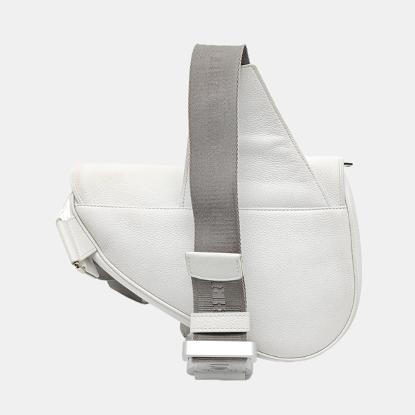 Authenticated pre-owned Saddle Medium Calfskin White - Crossbody Bag at Looply