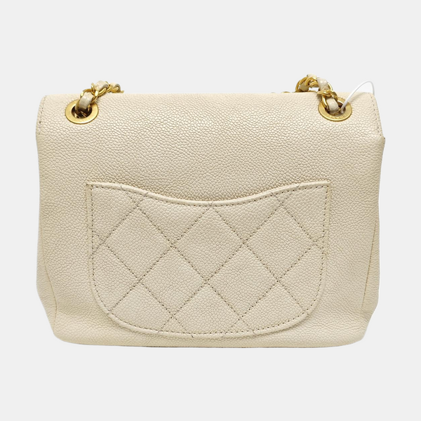 Quilted Grained Calfskin White