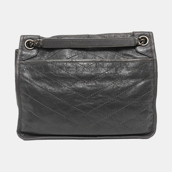 NIKI Medium Chevron Calfskin Gray
