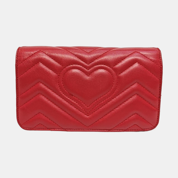 GG Marmont Super Mini Quilted Calfskin Red