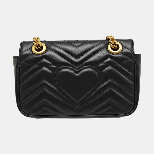 GG Marmont Small Quilted Calfskin Black