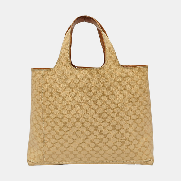 Coated Canvas Tote Bag Beige