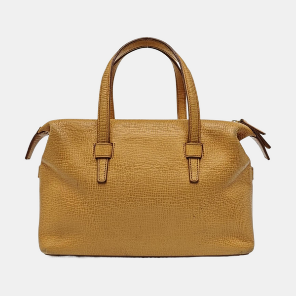 Calfskin Top Handle Bag Brown