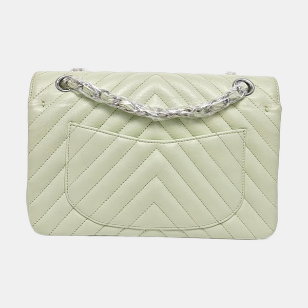 CLASSIC FLAP Small Chevron Calfskin Green