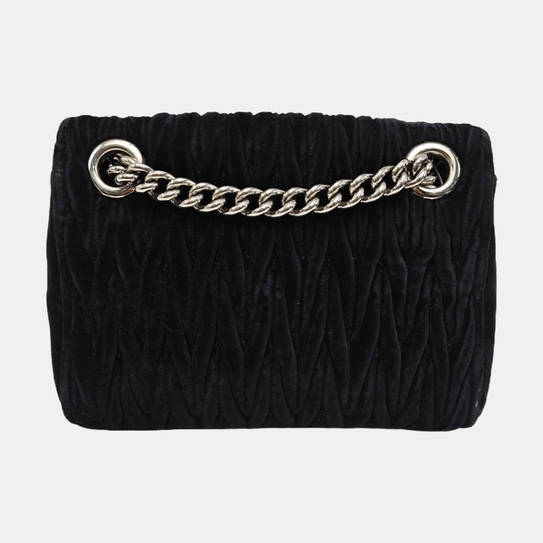 Matelassé Quilted Velvet Black