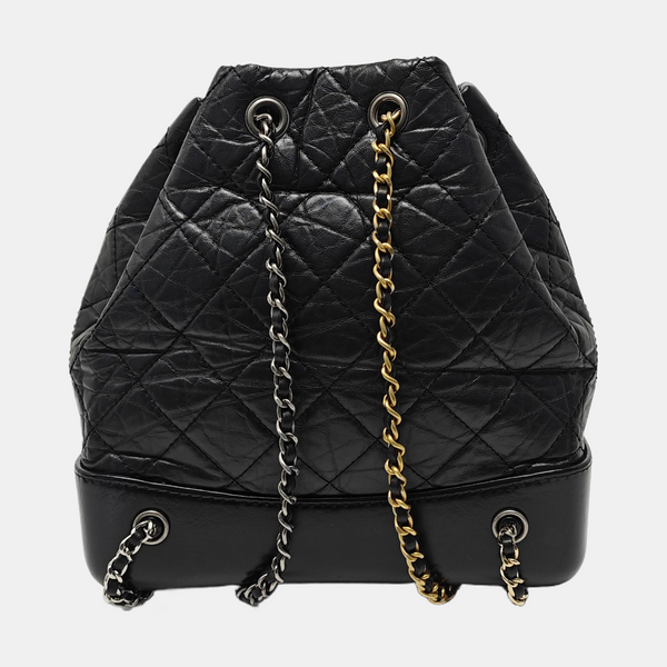 GABRIELLE Small Quilted Calfskin Black