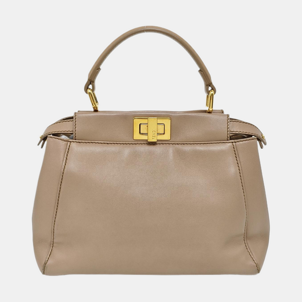 Peekaboo Mini de piel de ternera gris