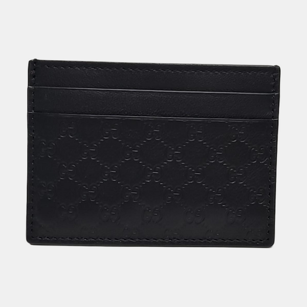 Authenticated pre-owned Microguccissima Monogram Canvas Black Card Holder - Card Holder at Looply