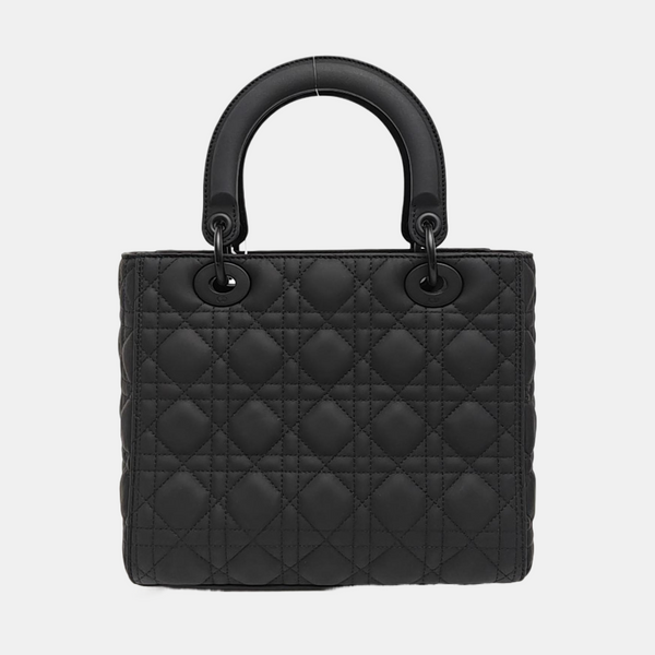 Lady Dior Medium Cannage Calfskin Black